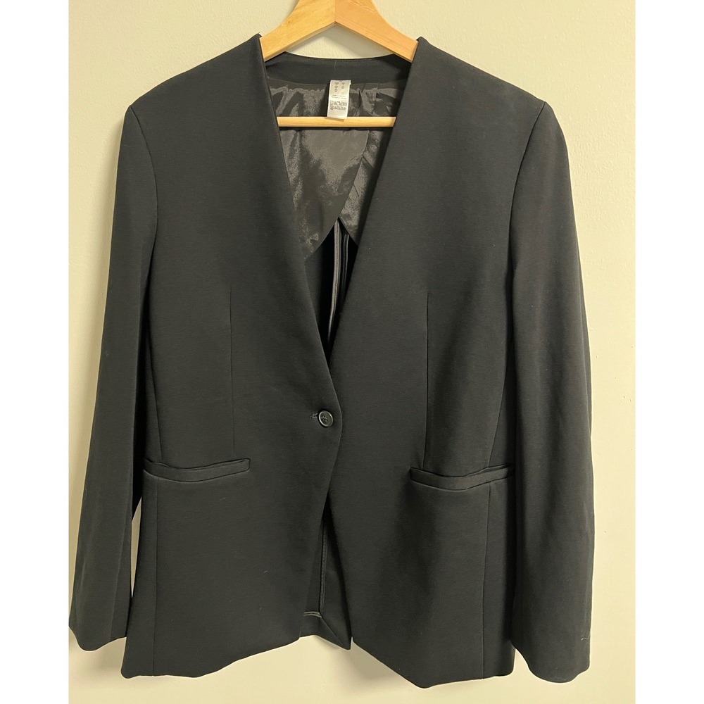 Spanx The Perfect Blazer Collarless Open Front XS Black Ponte Career Jacket